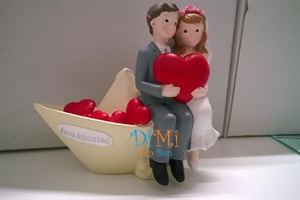 Cake topper sposi in barca a vela