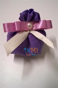 sacchetto viola con mezza perla