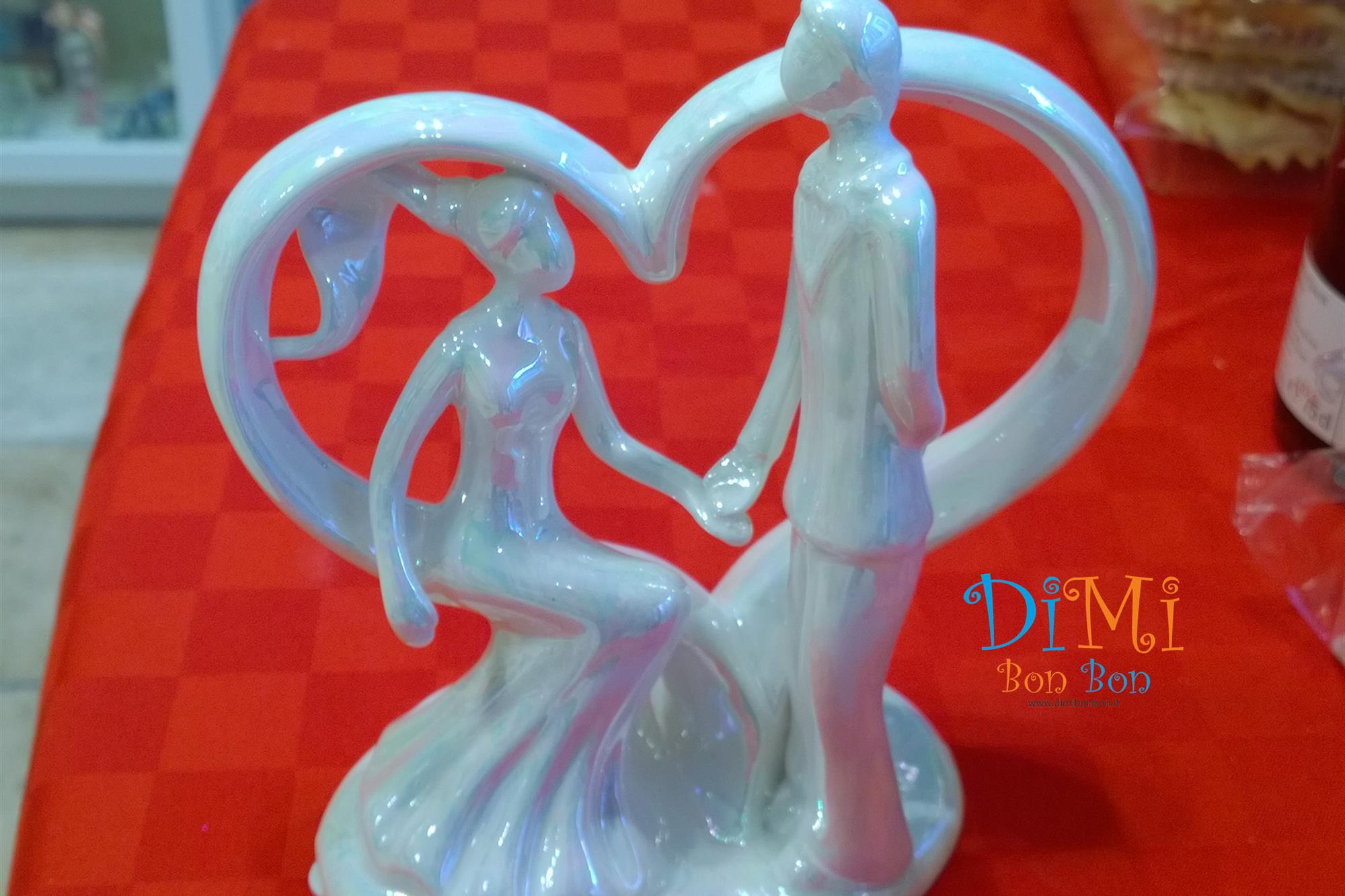 Cake topper cuore sposi